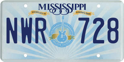 MS license plate NWR728