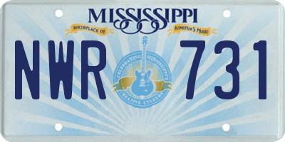 MS license plate NWR731