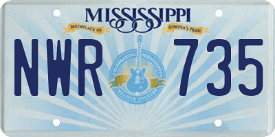 MS license plate NWR735