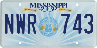 MS license plate NWR743