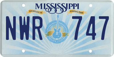 MS license plate NWR747