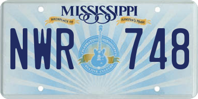 MS license plate NWR748