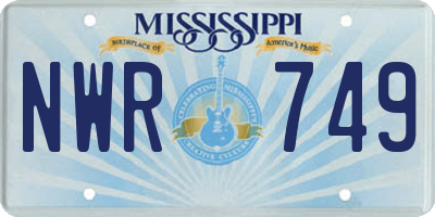 MS license plate NWR749