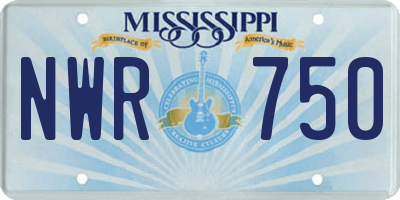 MS license plate NWR750