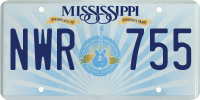 MS license plate NWR755