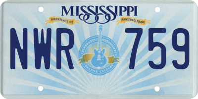 MS license plate NWR759