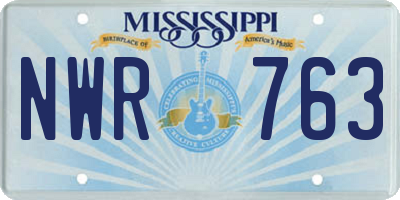 MS license plate NWR763