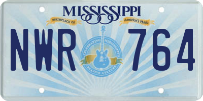 MS license plate NWR764