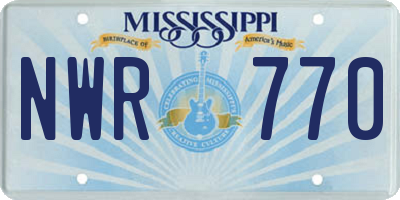 MS license plate NWR770