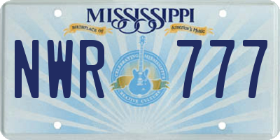 MS license plate NWR777