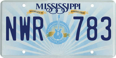 MS license plate NWR783