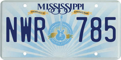 MS license plate NWR785