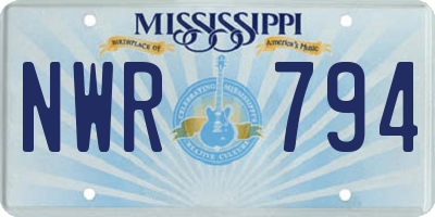 MS license plate NWR794