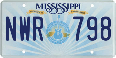MS license plate NWR798
