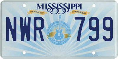 MS license plate NWR799