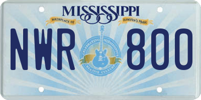 MS license plate NWR800