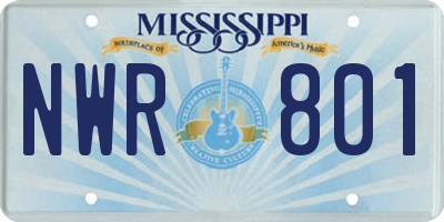 MS license plate NWR801
