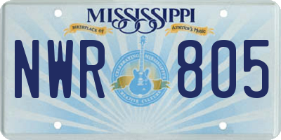 MS license plate NWR805