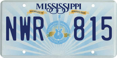 MS license plate NWR815