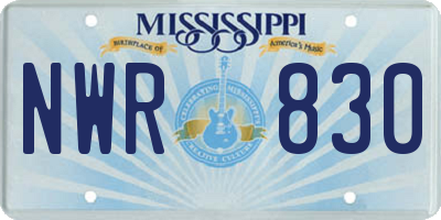 MS license plate NWR830