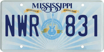 MS license plate NWR831