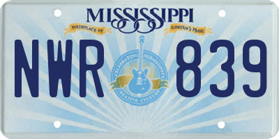 MS license plate NWR839