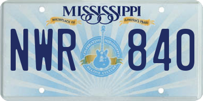 MS license plate NWR840