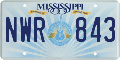 MS license plate NWR843