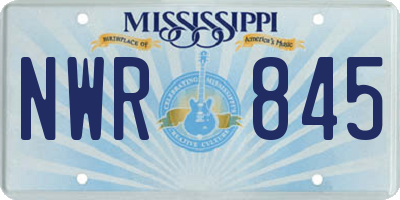 MS license plate NWR845