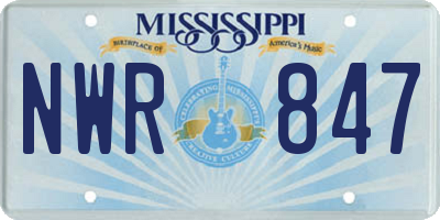 MS license plate NWR847