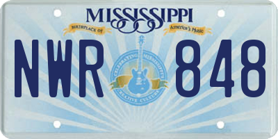 MS license plate NWR848