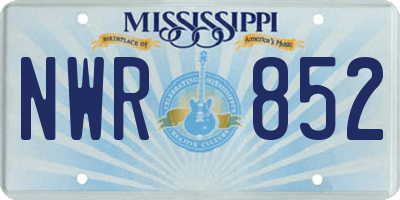 MS license plate NWR852