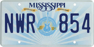 MS license plate NWR854