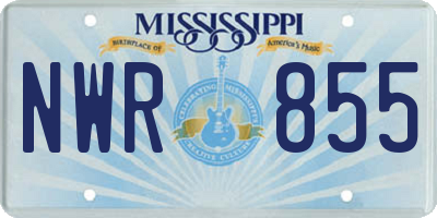 MS license plate NWR855