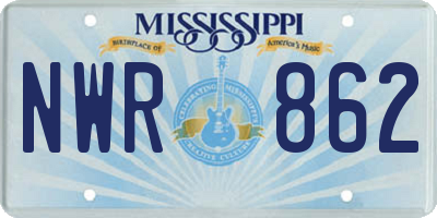 MS license plate NWR862