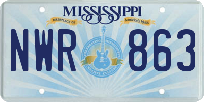 MS license plate NWR863