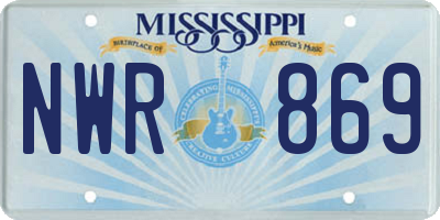 MS license plate NWR869