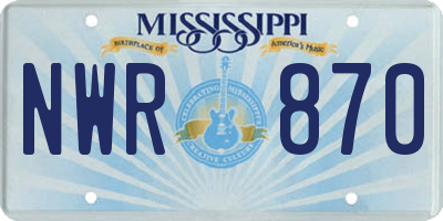 MS license plate NWR870