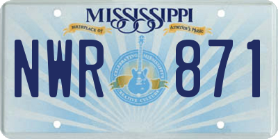 MS license plate NWR871