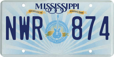 MS license plate NWR874