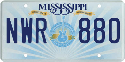 MS license plate NWR880