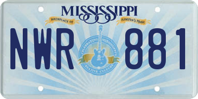 MS license plate NWR881