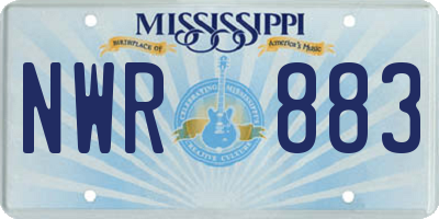 MS license plate NWR883