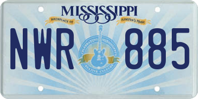 MS license plate NWR885