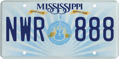MS license plate NWR888