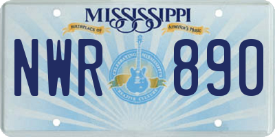 MS license plate NWR890