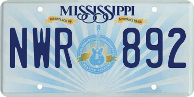 MS license plate NWR892