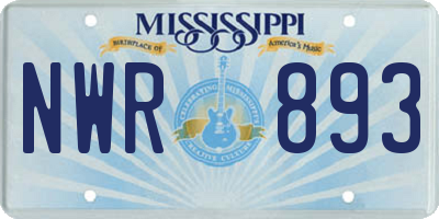 MS license plate NWR893