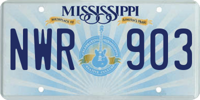 MS license plate NWR903