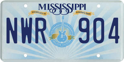 MS license plate NWR904
